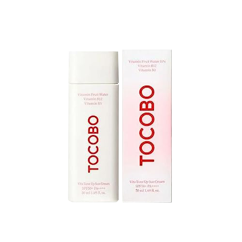 TOCOBO Vita Tone Up Sun Cream SPF50+ PA++++ 2.82oz / 50ml | Natural Ingredients Moist Vitamin Sunscreen | Vegan Sunscreen for Face