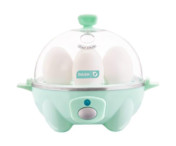 DASH Rapid Egg Cooker: 6 Egg Capacity Electric Egg Cooker for Hard Boiled Eggs, Poached Eggs, Scrambled Eggs, or Omelets with Auto Shut Off Feature - Aqua, 5.5 Inch (DEC005AQ)