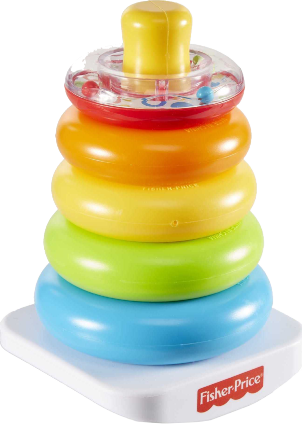 Fisher-Price Baby Stacking Toy Rock-a-Stack, Roly-Poly Base with 5 Colorful Rings for Ages 6+ Months