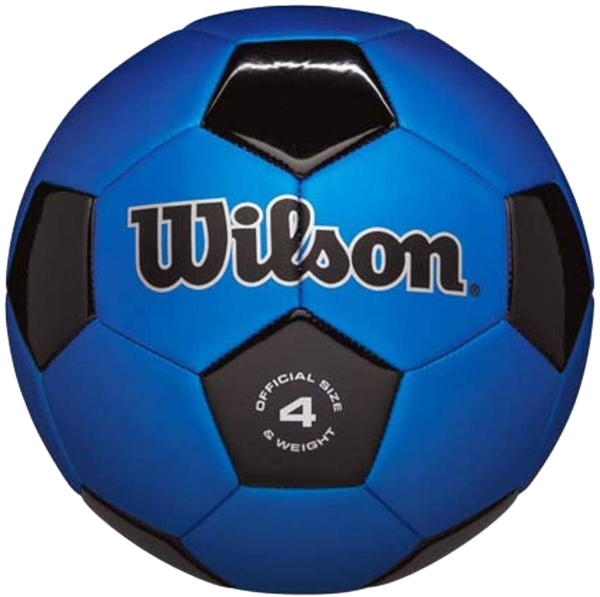 WILSON Traditional Soccer Ball - Size 4, Black/Royal