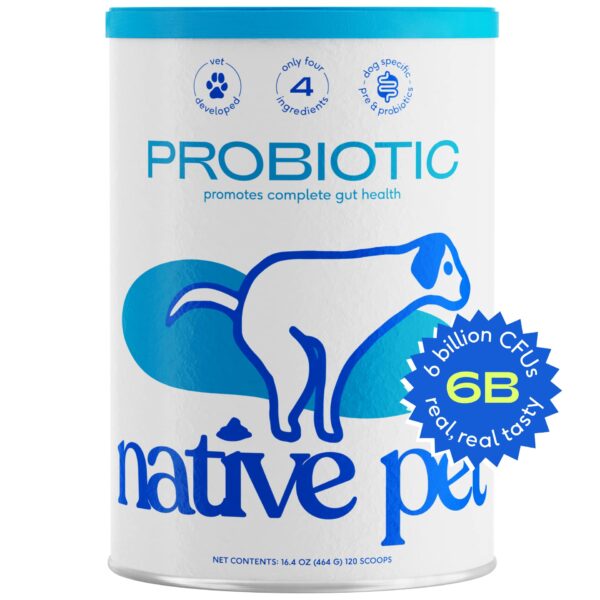 Native Pet Probiotic for Dogs - Vet Created Probiotic Powder for Digestive Issues - Probiotic Powder + Prebiotic + Bone Broth - 232 Gram 6 Billion CFU- Dogs Love! (4.1 oz) - Image 2