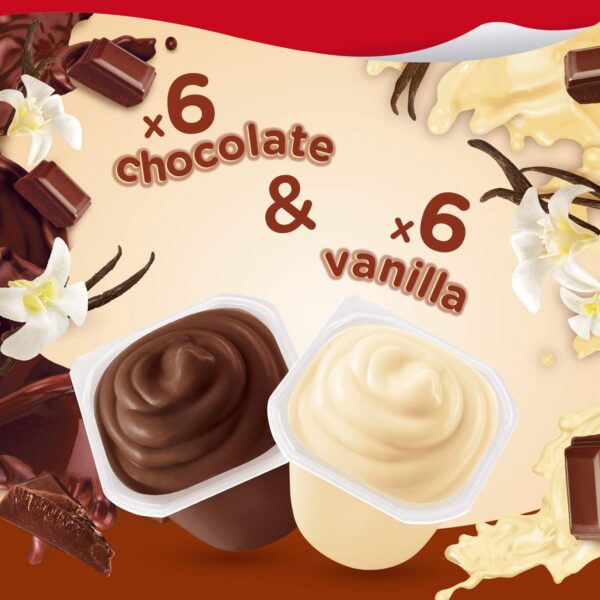 Snack Pack Chocolate and Vanilla Flavored Pudding Cups Family Pack, 12 Count Pudding Cups - Image 2