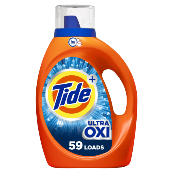 Tide Ultra Oxi Laundry Detergent Liquid Soap, High Efficiency (He), 59 Loads, Blue, 92 Fl Oz (Pack of 1)
