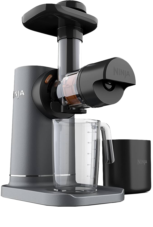 Ninja JC151 NeverClog Cold Press Juicer, Powerful Slow Juicer with Total Pulp Control, Countertop, Electric, 2 Pulp Functions, Dishwasher Safe, 2nd Generation, Charcoal