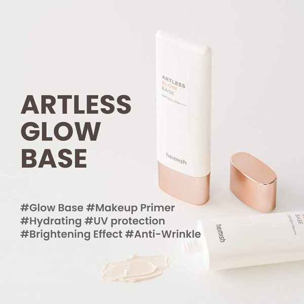 heimish Artless Glow Base SPF 50+ PA+++ 1.4fl.oz/40ml | Moisturizer, Sunscreen to Makeup Base | Cruelty-free, All-In-One, Glowy Skin, All Skin Types, Lightweight, Soft Cream texture, face primer - Image 3
