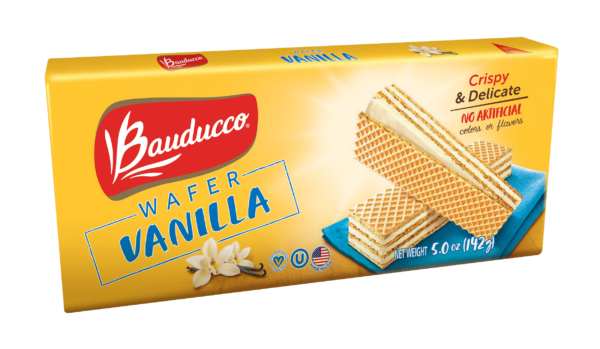 Bauducco Vanilla Wafers - Crispy Wafer Cookies With 3 Delicious, Indulgent, Decadent Layers of Vanilla Flavored Cream - Delicious Sweet Snack or Desert - 5.0 oz (Pack of 1)