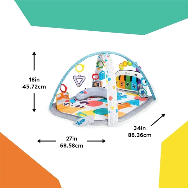 Baby Einstein 4-in-1 Kickin' Tunes Music and Language Play Gym and Piano Tummy Time Activity Mat - Image 2