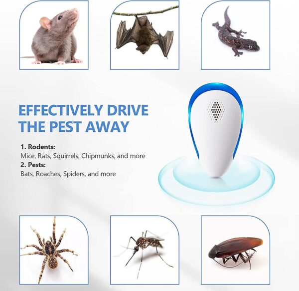 Ultrasonic Pest Repellent(6 Pack), 2024 Newest Electronic Pest Repeller Indoor Plug in Bug Repellent for Pest Control Mosquito, Spider, Mice, Ant, Insects, Roach, Non-Toxic. - Image 3