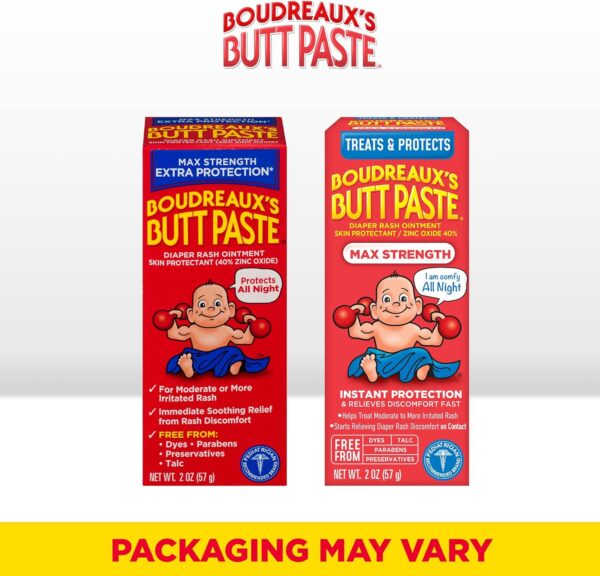 Boudreaux's Butt Paste Maximum Strength Diaper Rash Cream, Ointment for Baby, 2 oz Tube - Image 2