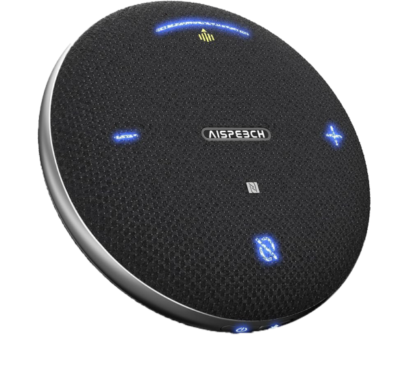 M4 Bluetooth Speakerphone Conference Microphone with AI Noise Reduction Full-Duplex AI Transcription USB Speakerphone 360° Voice Pickup Conference Speaker Home Office for Teams/Zoom, Black
