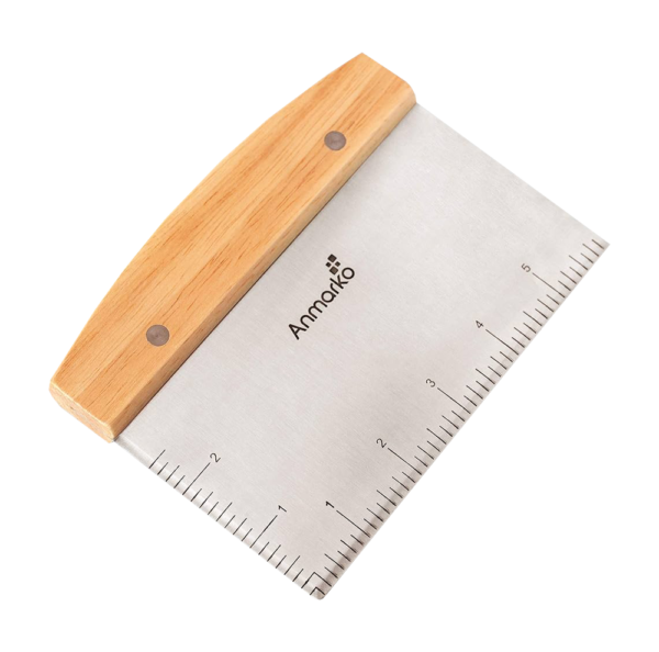Dough Cutter for Bread and Pizza Dough - Stainless Steel Metal Griddle Scraper Chopper - Multipurpose Bench Scraper Kitchen Utensil for Flat Top Griddle - Commercial Quality