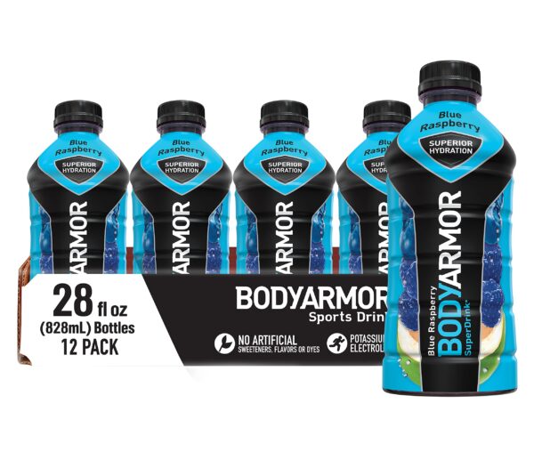 BODYARMOR Sports Drink Sports Beverage, Blue Raspberry, Coconut Water Hydration, Natural Flavors With Vitamins, Potassium-Packed Electrolytes, Perfect For Athletes, 12 Fl Oz (Pack of 8) - Image 2