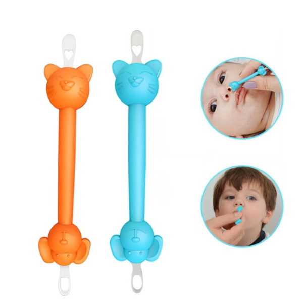 oogiebear: Baby Nose Cleaner & Ear Wax Removal Tool - Safe Booger & Earwax Removal for Newborns, Infants, Toddlers - Dual-Ended - Essential Baby Stuff, Diaper Bag Must-Have, 2 Pack Blue with CASE - Image 2