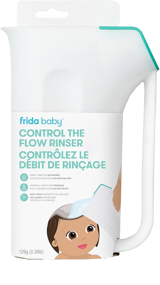 Frida Baby Control The Flow Polypropylene ABS Rinser|Bath Time Rinse Cup with Easy Grip Handle and Removable Rain Shower