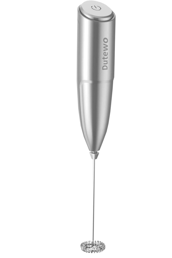 Hand Mixer Milk Frother for Coffee - Dutewo Frother Handheld Foam Maker for Lattes, Electric whisk Drink Mixer Mini Foamer for Cappuccino, Frappe, Matcha, Hot Chocolate Grey