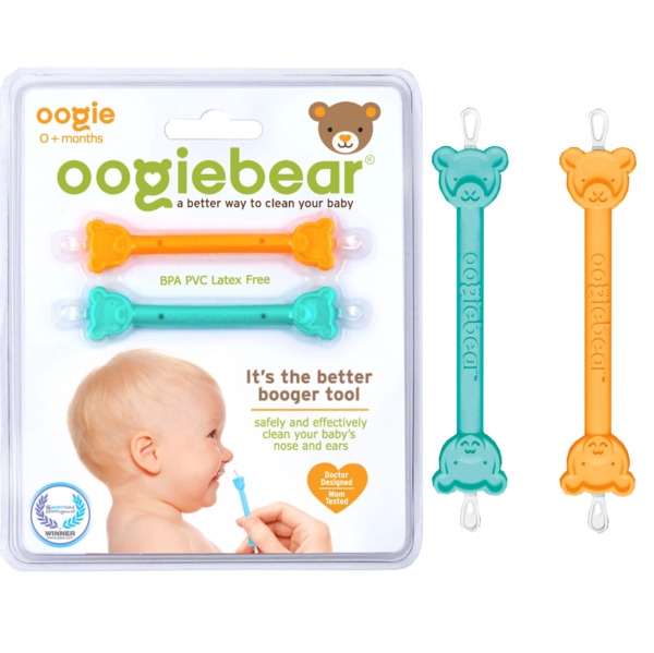 oogiebear: Baby Nose Cleaner & Ear Wax Removal Tool - Safe Booger & Earwax Removal for Newborns, Infants, Toddlers - Dual-Ended - Essential Baby Stuff, Diaper Bag Must-Have, 2 Pack Blue with CASE